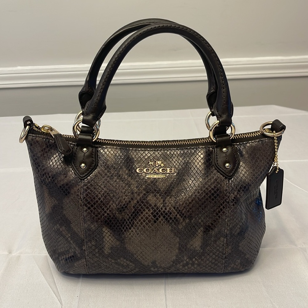 Coach Black and Brown Snakeskin Bag